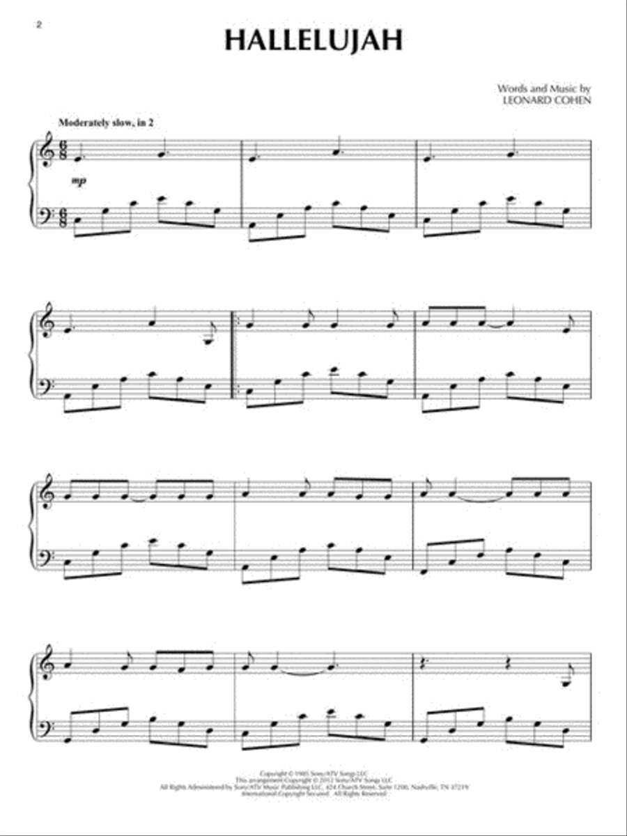 Hallelujah Hallelujah Piano Solo scores gallery preview page 4