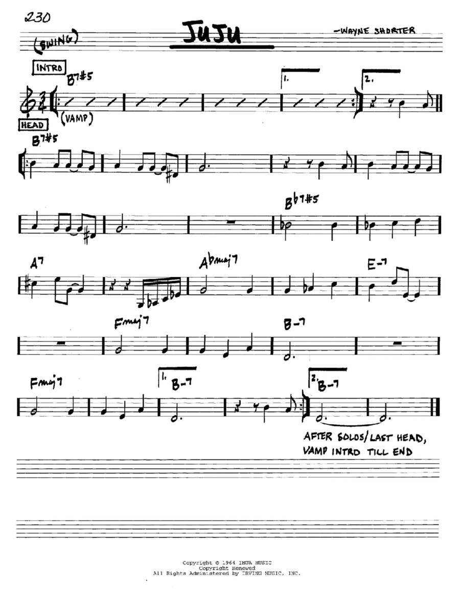 Juju Juju Piano scores gallery preview page 1