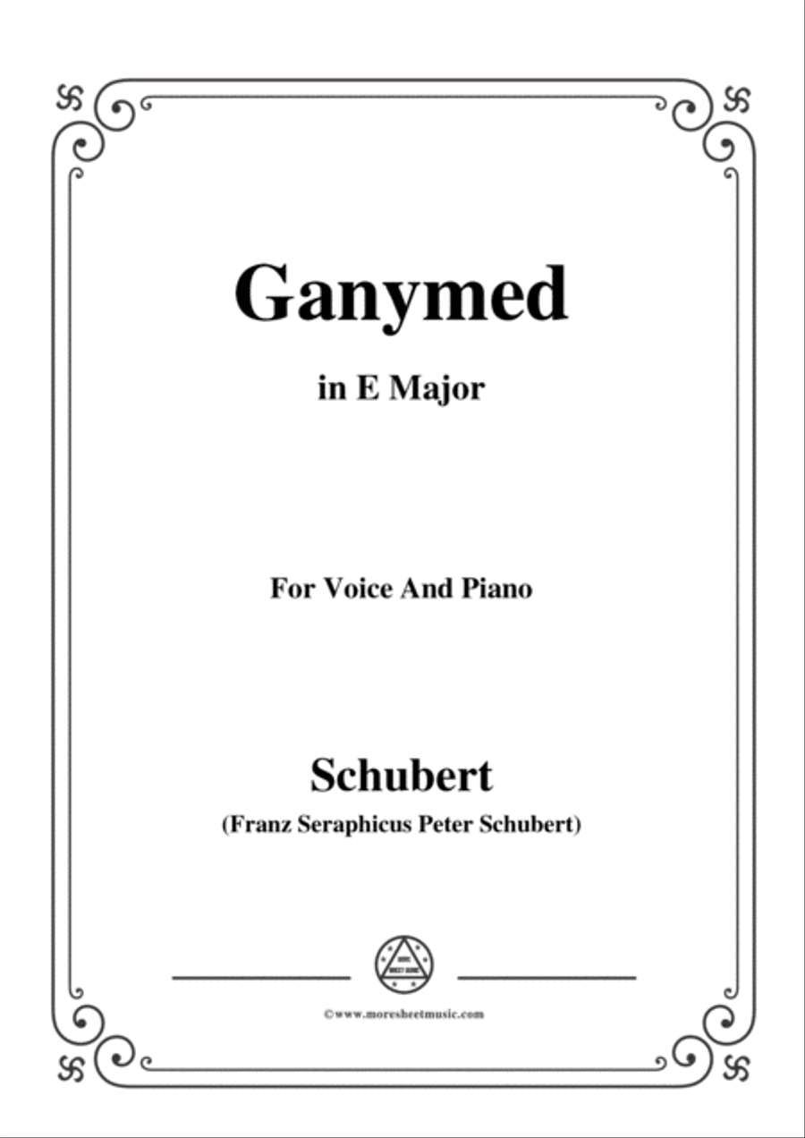 Schubert-Ganymed,Op.19 No.3,in E Major,for Voice&Piano Voice scores gallery preview page 1