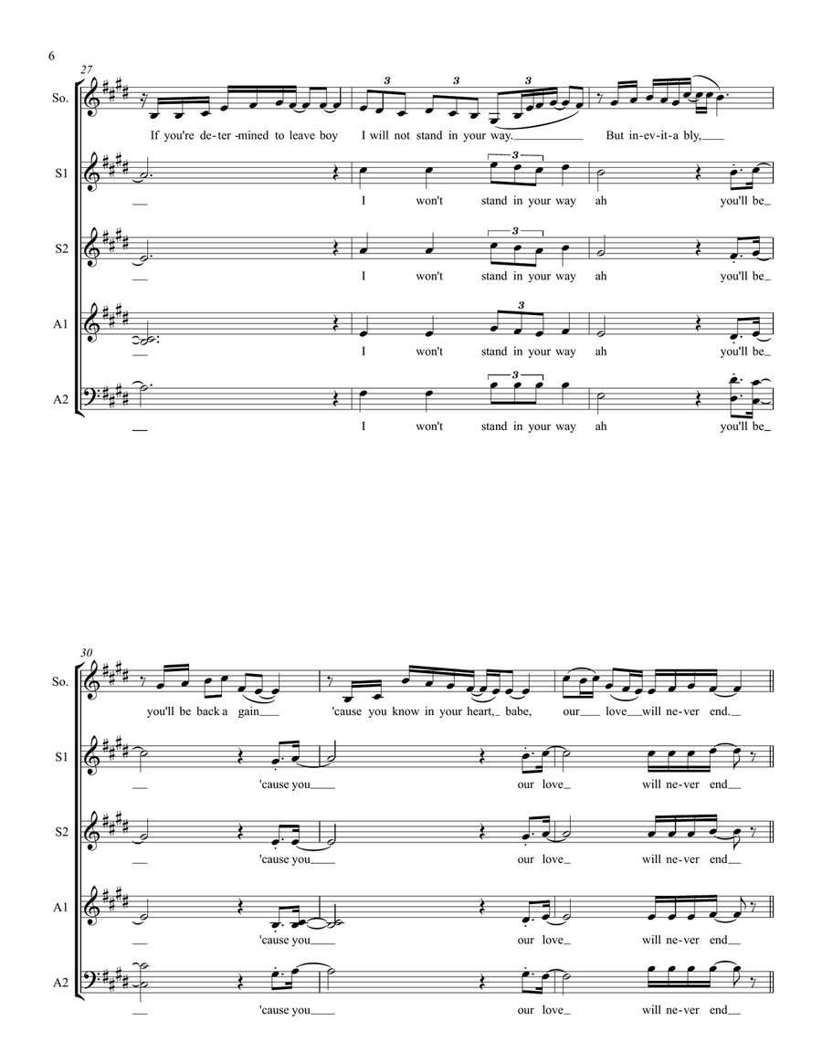 Always Be My Baby SSAA scores gallery preview page 6