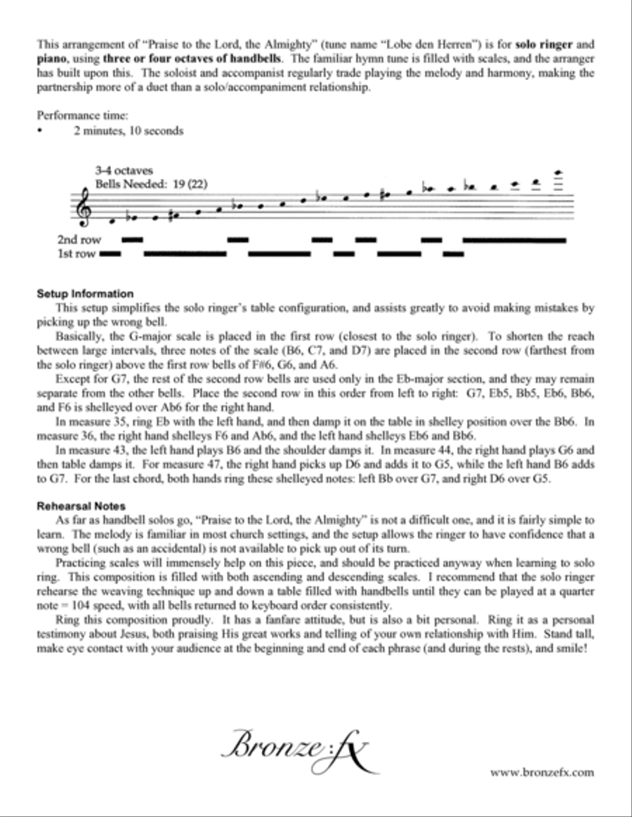 Praise to the Lord, the Almighty Handbell Choir scores gallery preview page 2