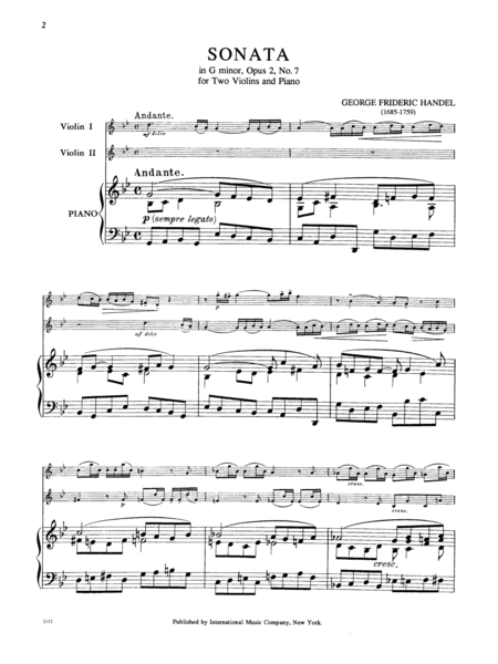 Sonata In G Minor, Opus 2, No. 7