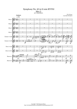 Mozart: Symphony No. 40 in G min KV550 Mvt.2 Andante - wind dectet