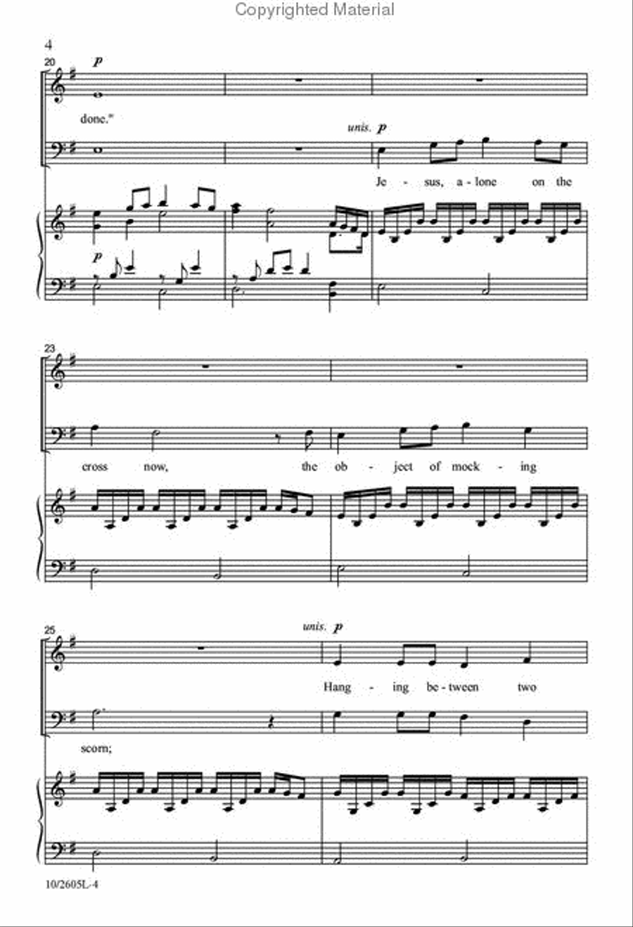 Jesus, Alone in the Garden 4-Part scores gallery preview page 4