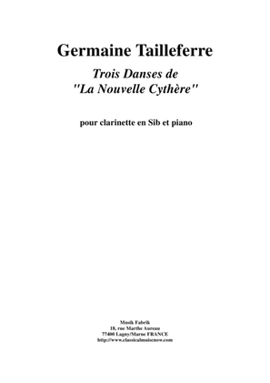 Book cover for Germaine Tailleferre: Trois Danses de "La Nouvelle Cythère" for Bb clarinet and piano