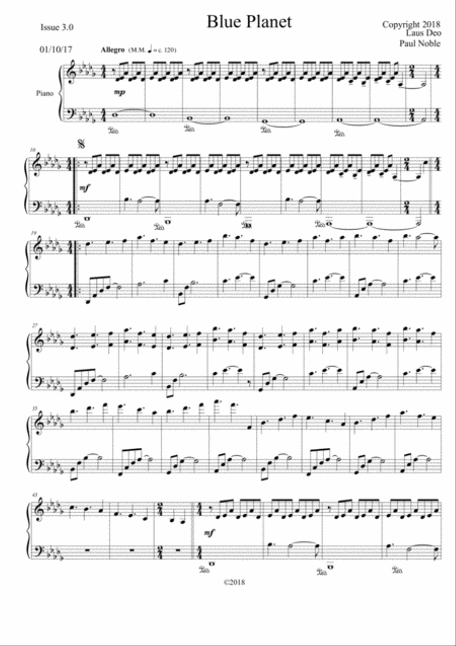 Blue Planet 3.0 Piano Solo scores gallery preview page 1