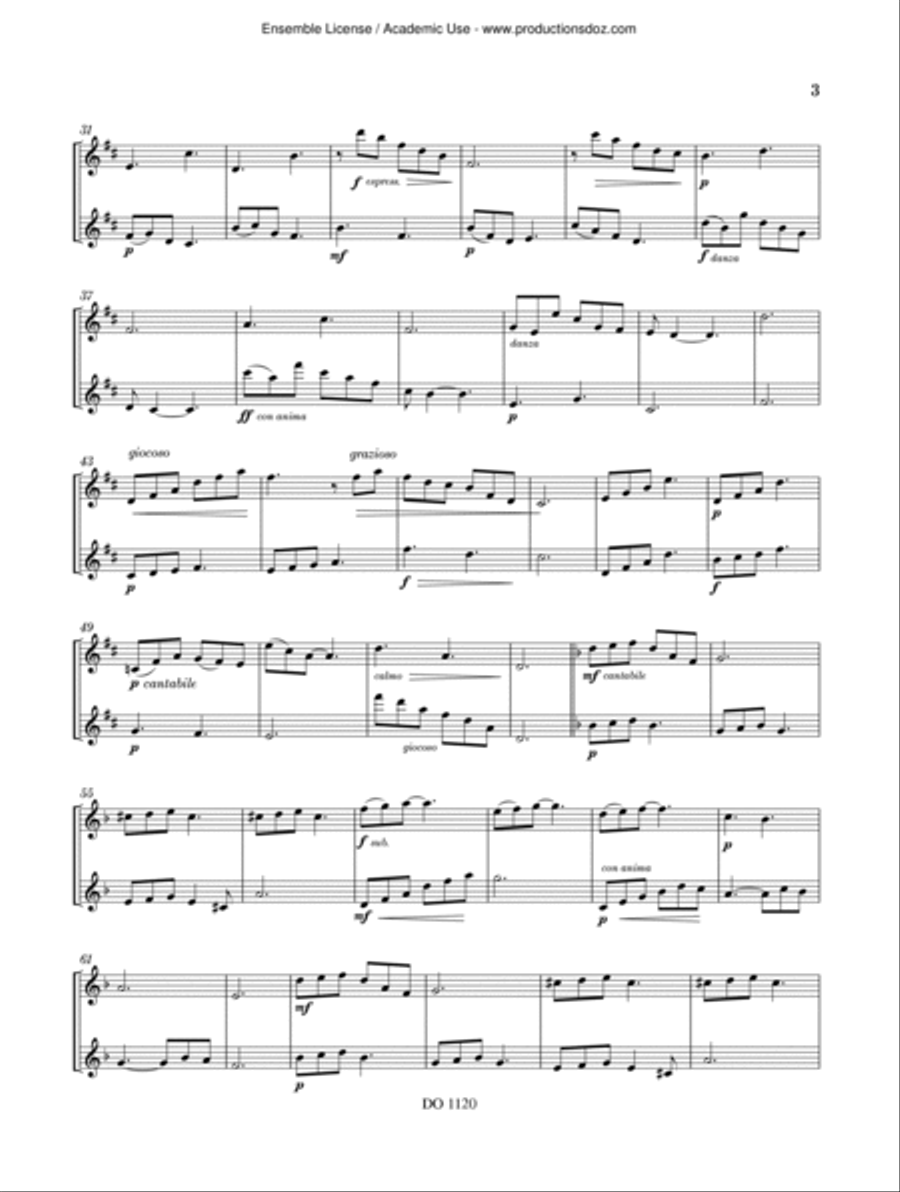 Paris volage Flute Duet scores gallery preview page 3