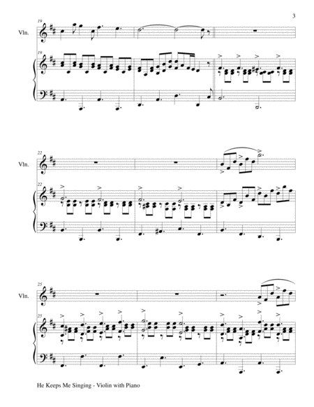 3 GOSPEL HYMN FAVORITES (For Violin & Piano with Score/Parts) image number null