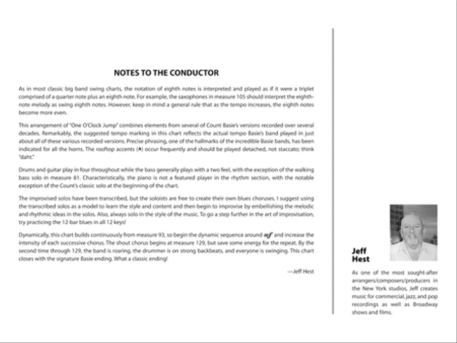 One O'Clock Jump: Score Jazz Ensemble scores gallery preview page 2