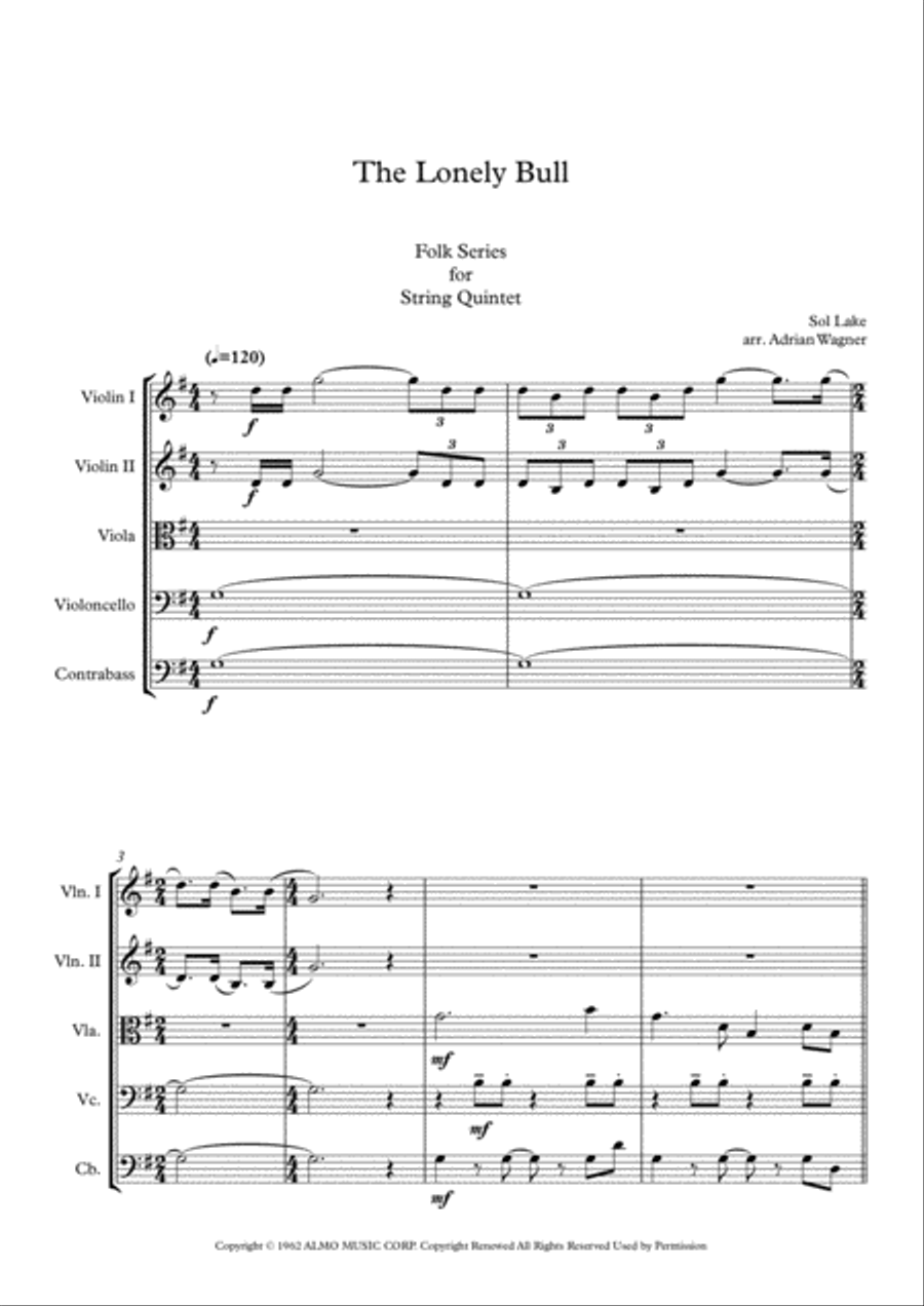 The Lonely Bull String Quintet scores gallery preview page 3
