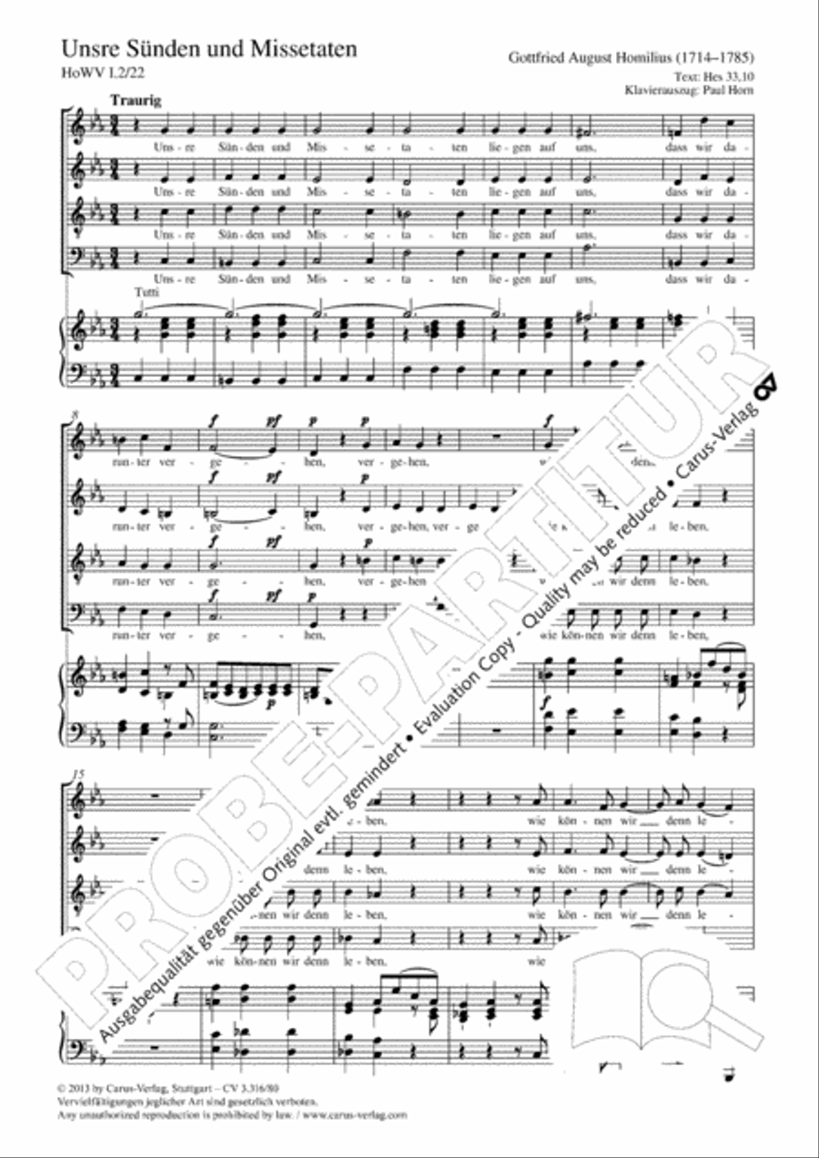 Unsre Sunden und Missetaten 4-Part scores gallery preview page 2