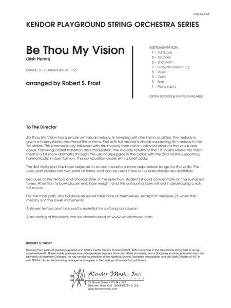 Be Thou My Vision (Irish Hymn) - Full Score