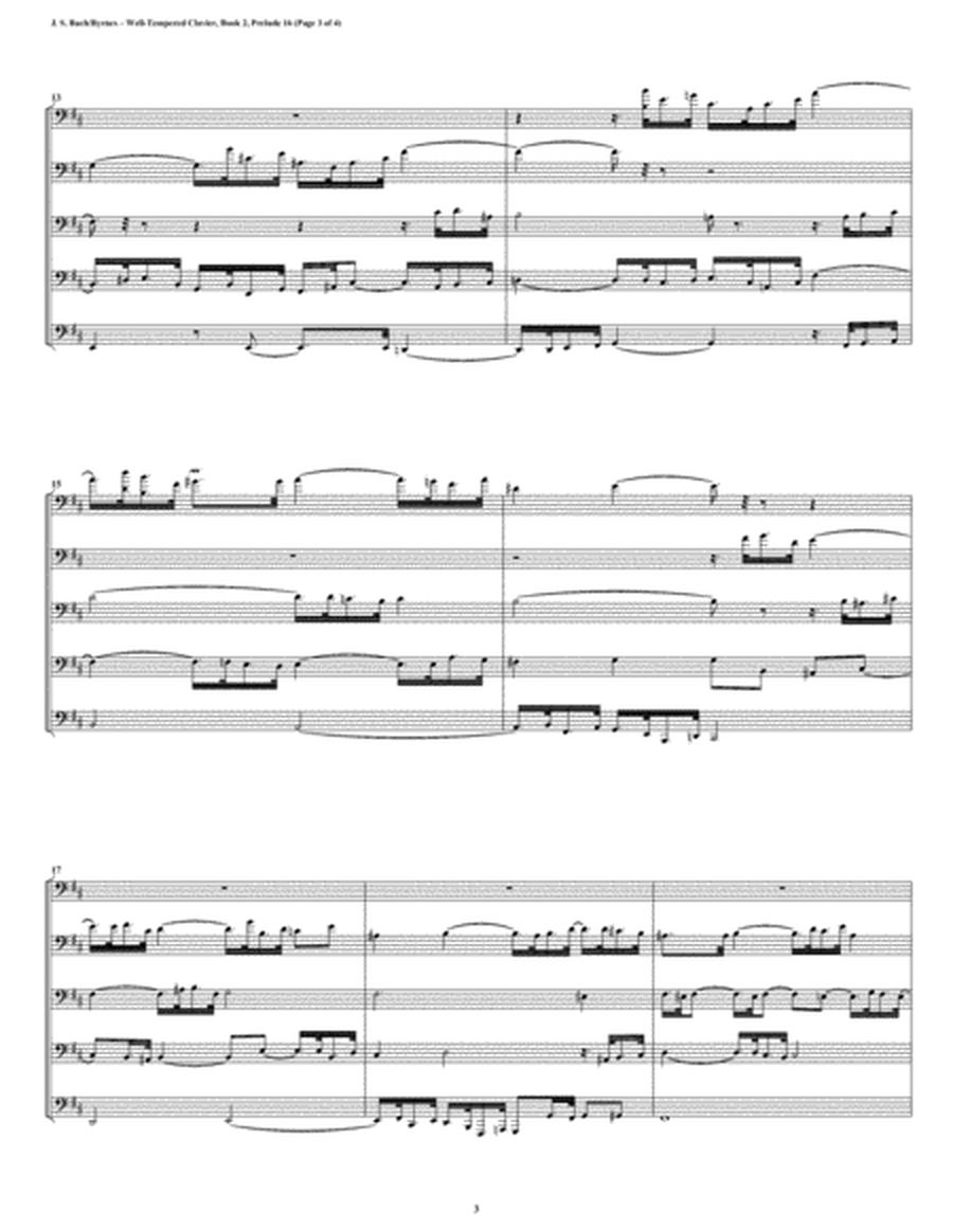 Prelude 16 from Well-Tempered Clavier, Book 2 (Euphonium-Tuba Quintet) image number null