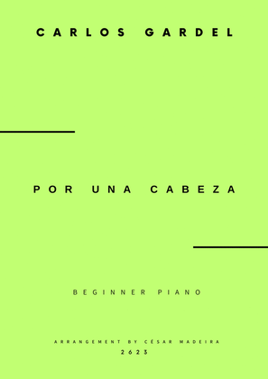Book cover for Por Una Cabeza - Easy Piano (Full Score)