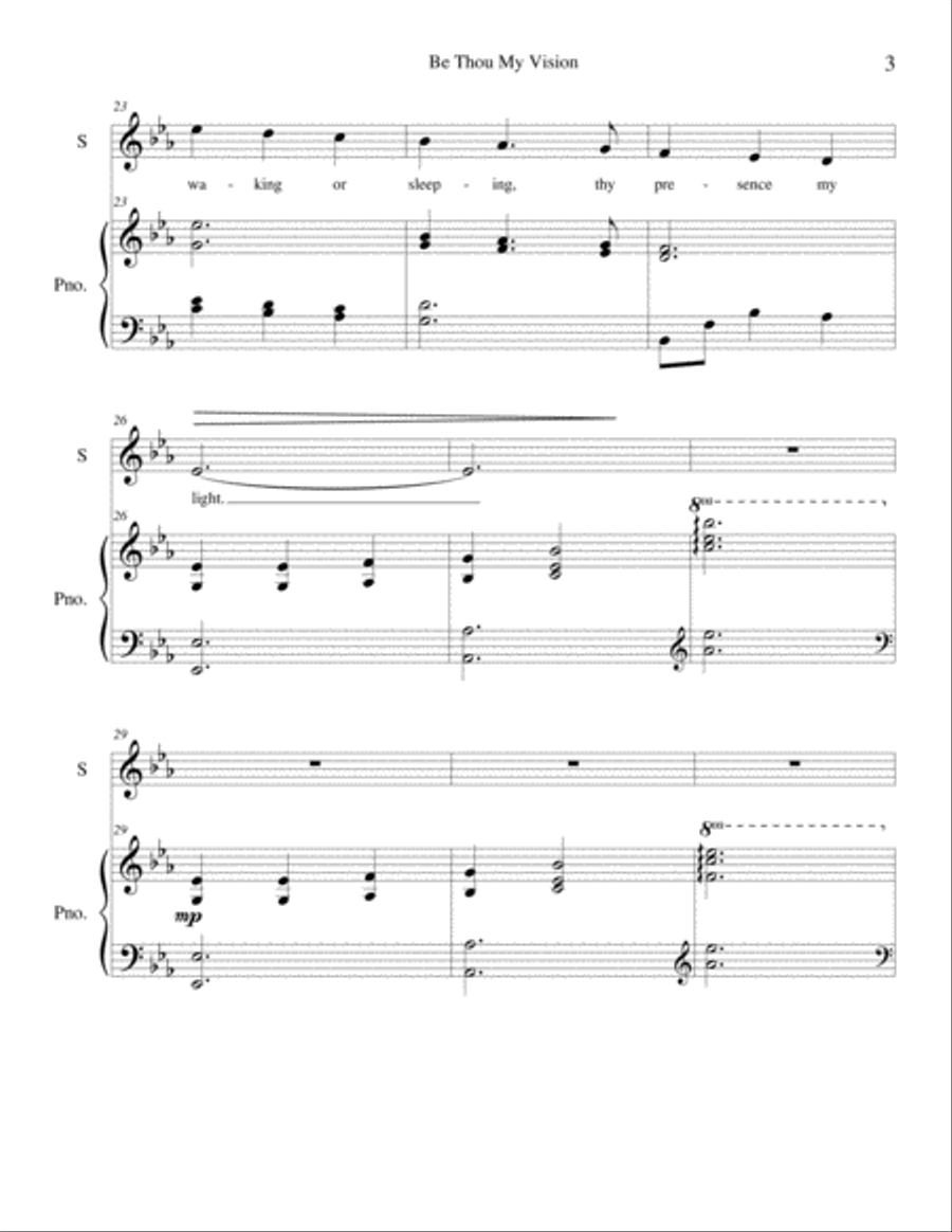 Be Thou My Vision - contemporary setting for voice and piano Soprano Voice scores gallery preview page 3