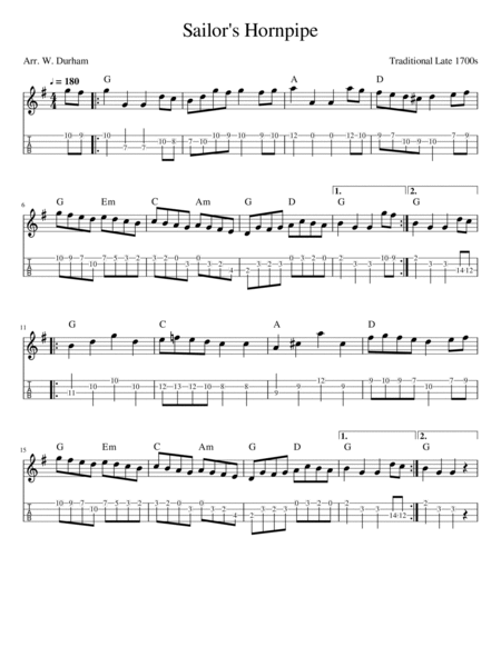 Sailors Hornpipe - for Ukulele image number null