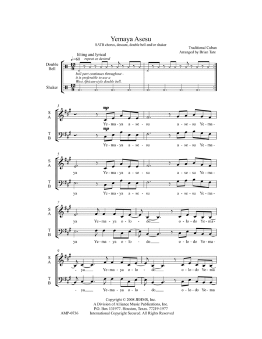 Yemaya Asesu 4-Part scores gallery preview page 2