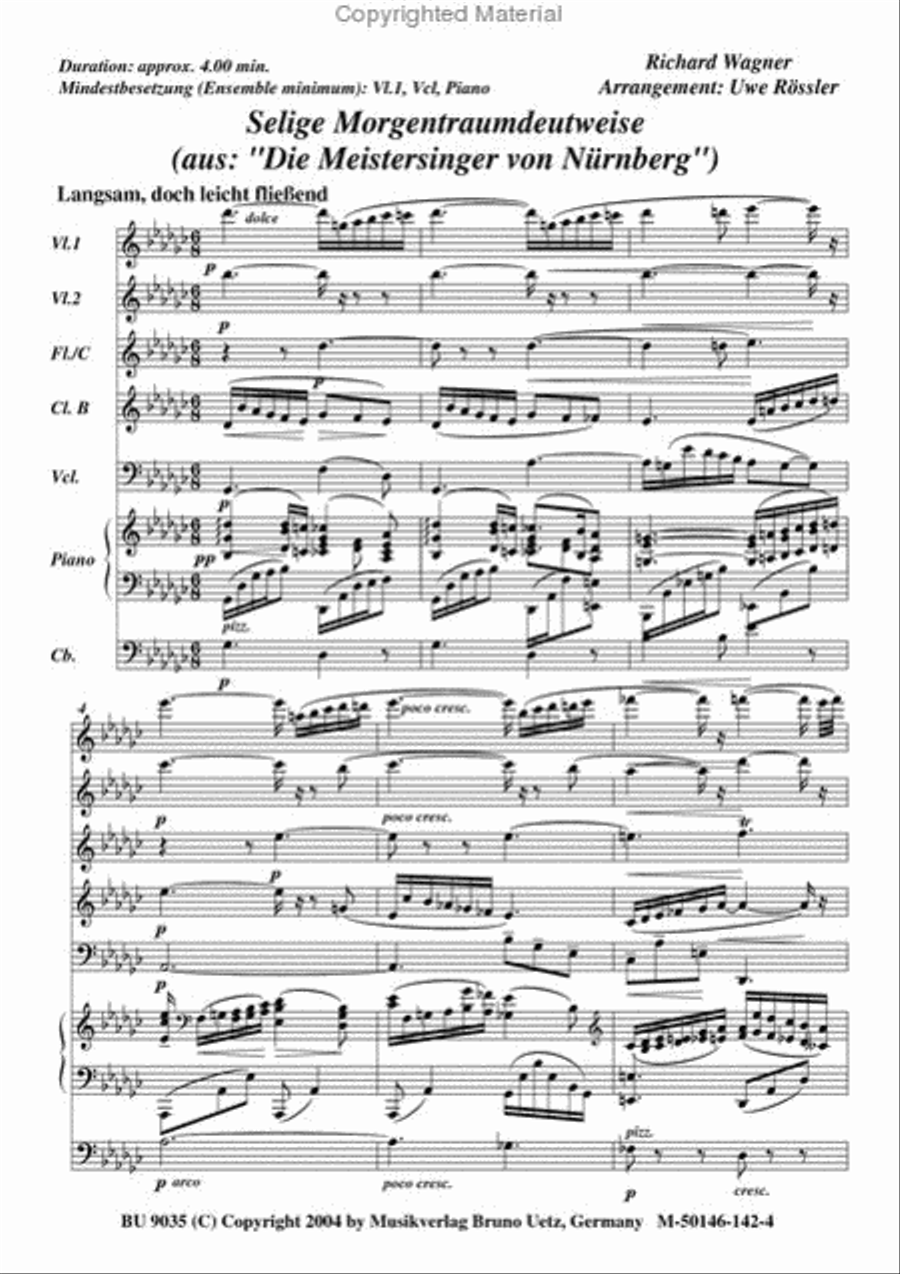 Morgentraum (Meistersinger) Clarinet scores gallery preview page 2