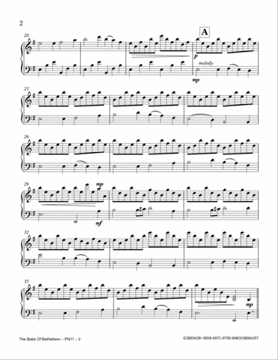 The Babe Of Bethlehem The Babe Of Bethlehem Piano Solo scores gallery preview page 2