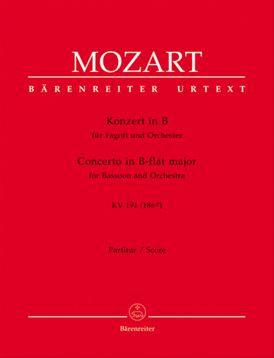 Concerto for Bassoon and Orchestra B flat major, KV 191(186e) Orchestra scores gallery preview page 1