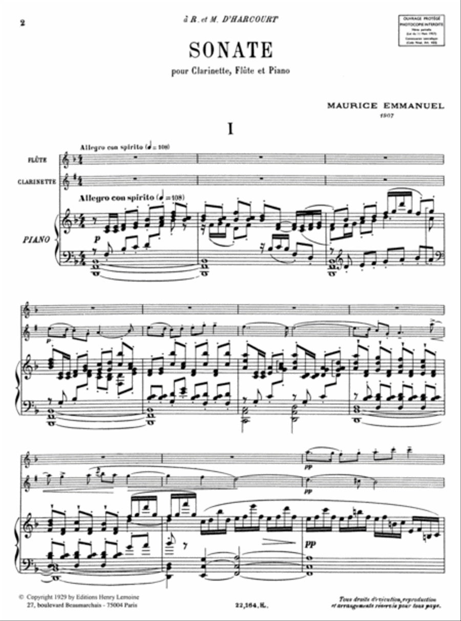 Sonate Clarinet scores gallery preview page 2