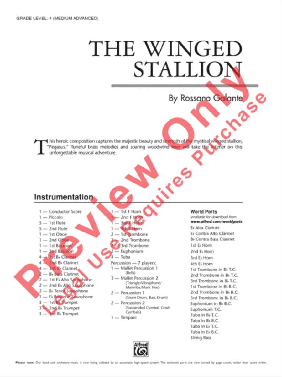 The Winged Stallion Concert Band scores gallery preview page 2