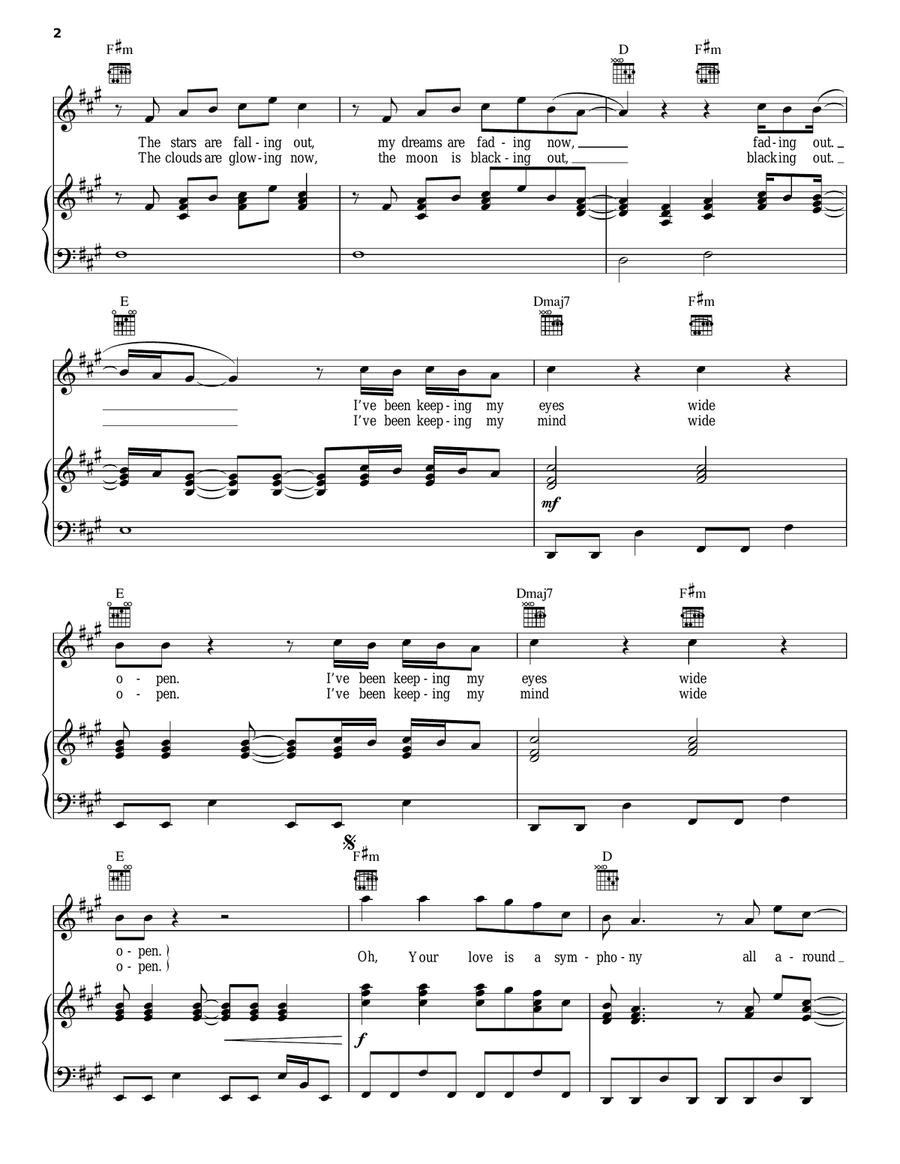 Your Love Is A Song Piano, Vocal, Guitar scores gallery preview page 2