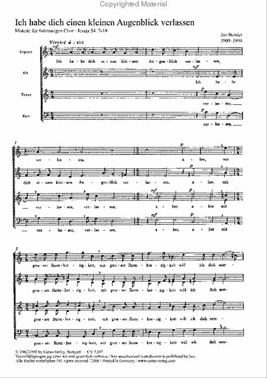 Ich habe dich einen kleinen Augenblick 4-Part scores gallery preview page 2