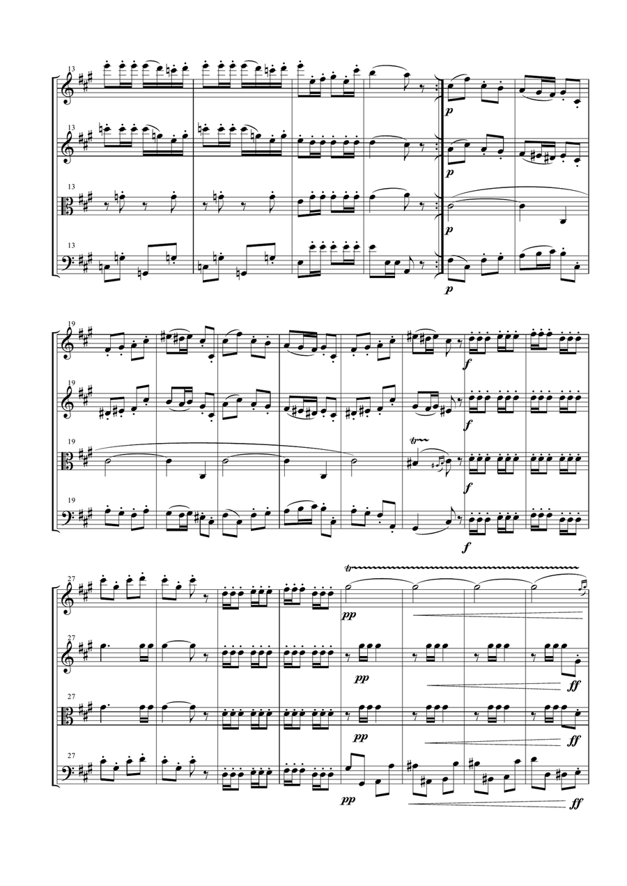 Carmen Overture (Prelude) for String Quartet String Quartet scores gallery preview page 4