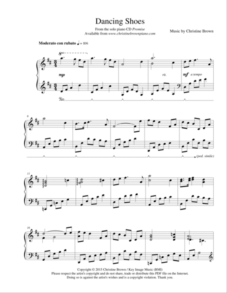 Dancing Shoes Piano Solo scores gallery preview page 2