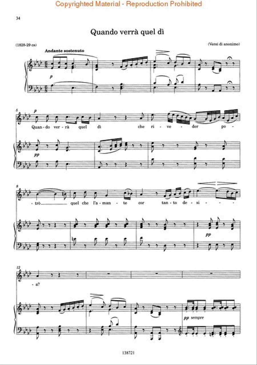 Vincenzo Bellini – Canzoni Per Voce High Voice scores gallery preview page 4
