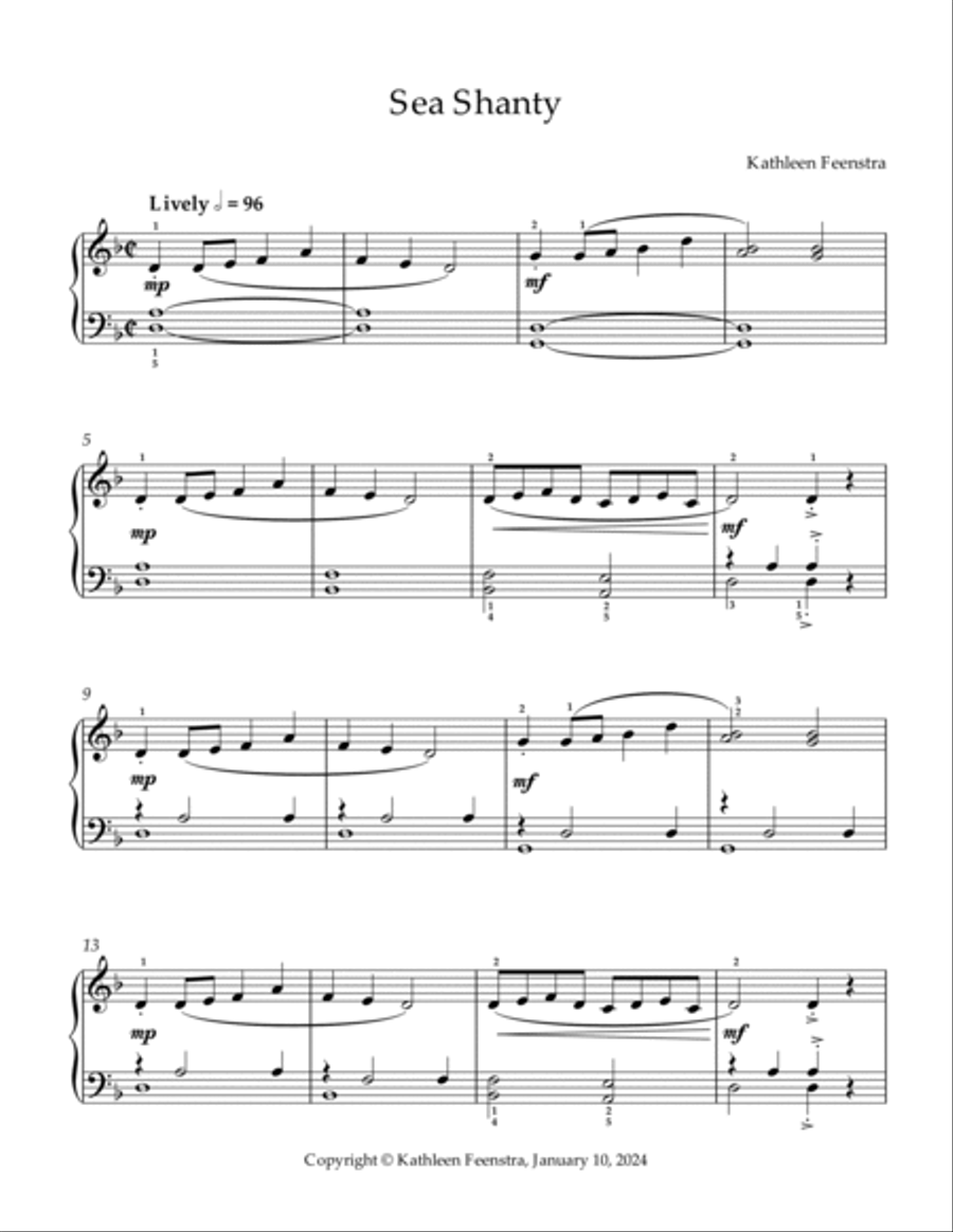 Sea Shanty Sea Shanty Piano Solo scores gallery preview page 2