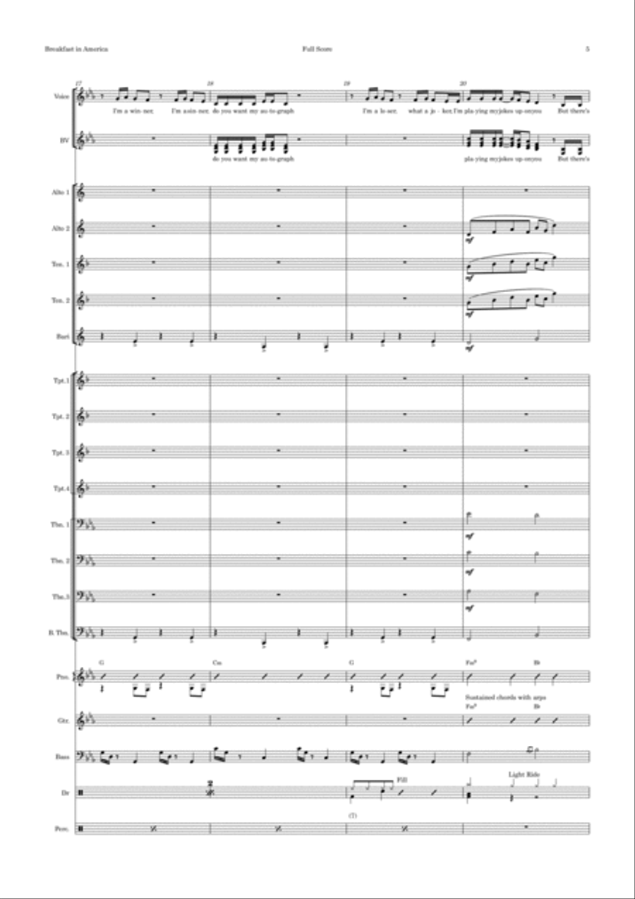 Breakfast In America Jazz Ensemble scores gallery preview page 5