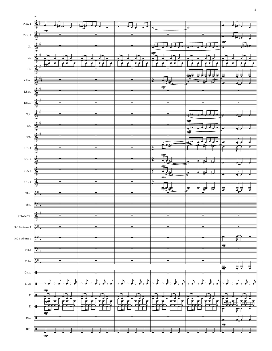 Variations on Sun Cycles Marching Band scores gallery preview page 5