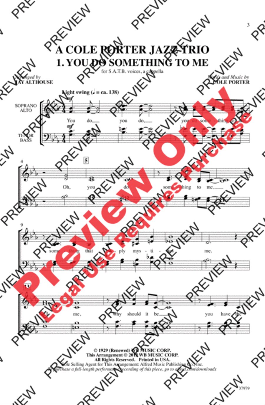 A Cole Porter Jazz Trio 4-Part scores gallery preview page 3
