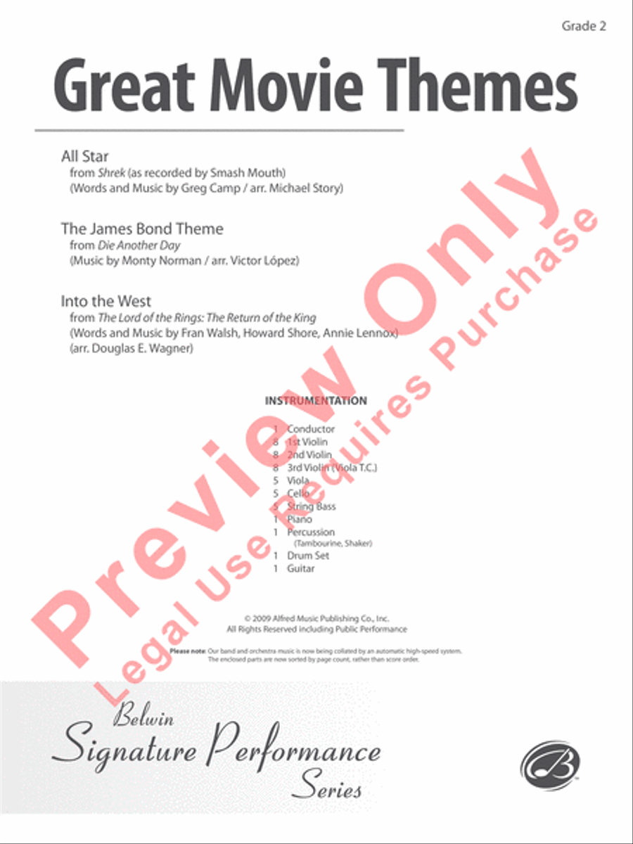 Great Movie Themes String Orchestra scores gallery preview page 2