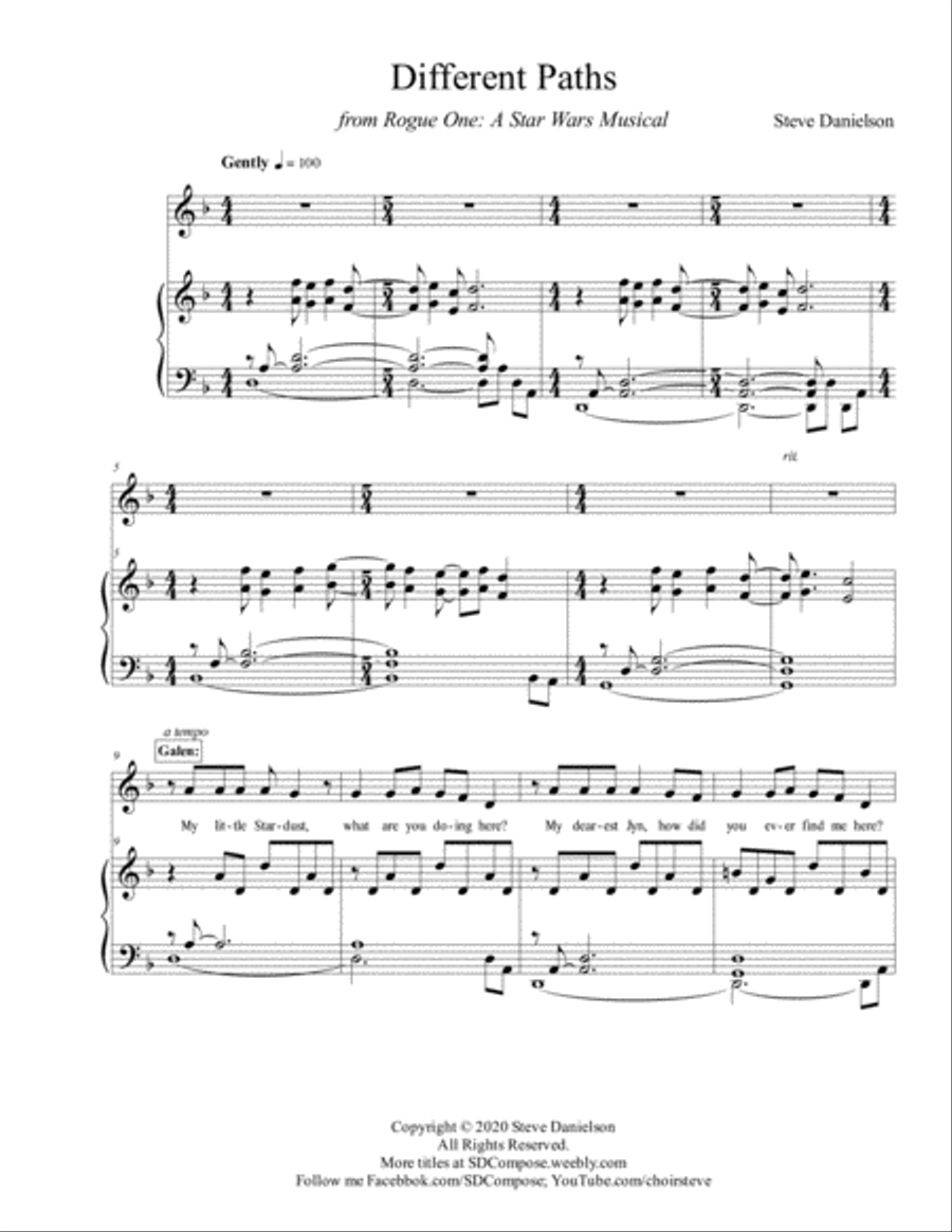 Different Paths - from Rogue One: A Star Wars Musical Voice scores gallery preview page 1