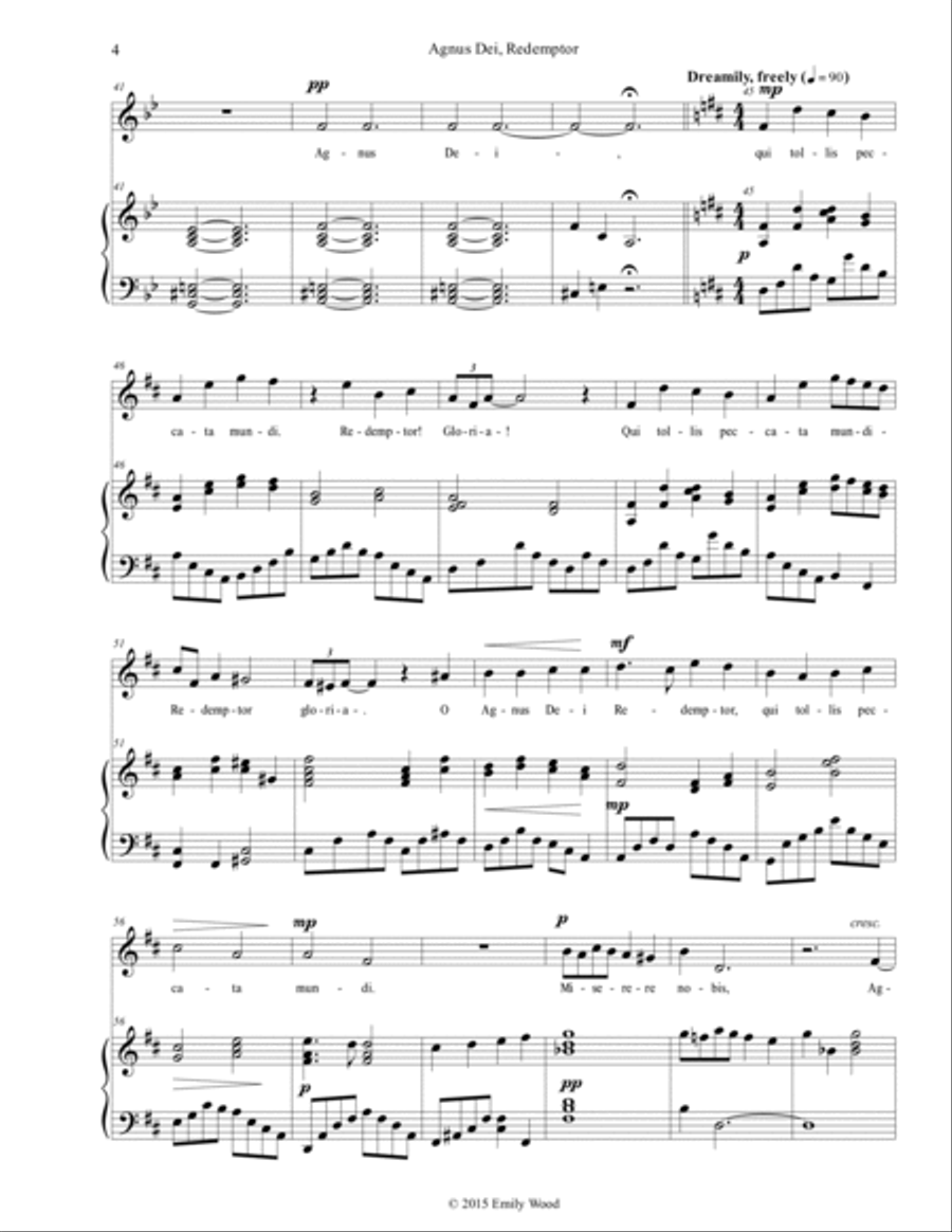 Agnus Dei, Redemptor Voice scores gallery preview page 4