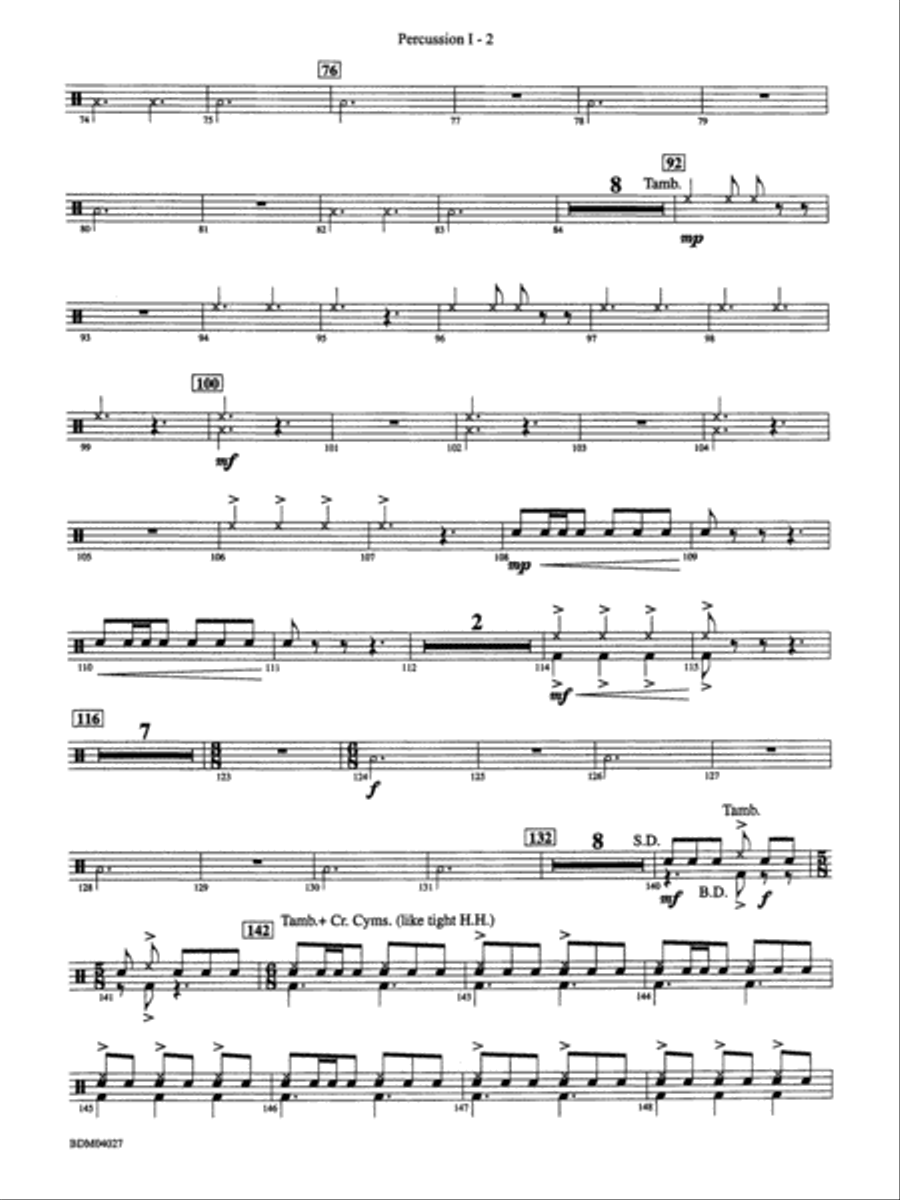 Tir Na Nog (A Celtic Legend): 1st Percussion Concert Band scores gallery preview page 2