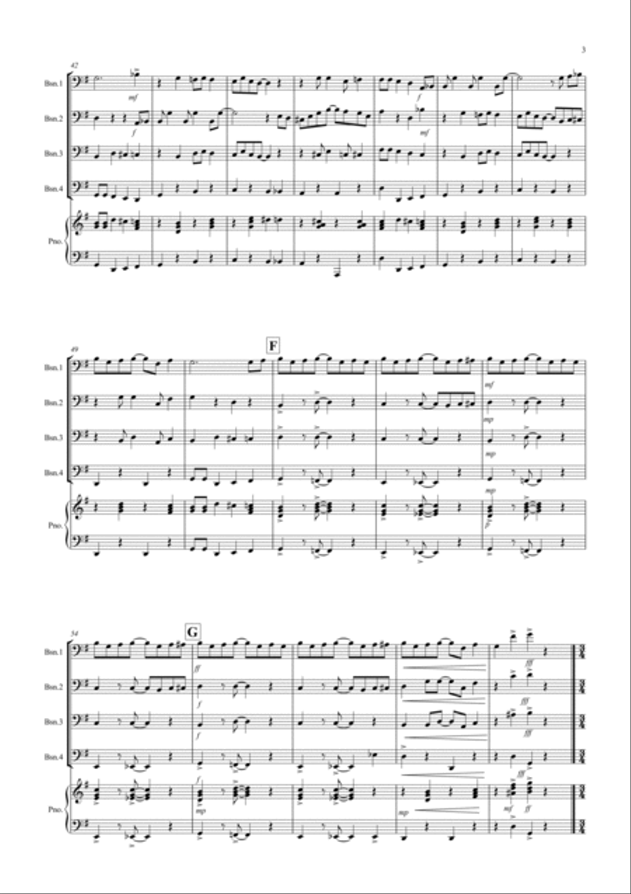 3 Popular Pieces for Bassoon Quartet 3 Popular Pieces for Bassoon Quartet Woodwind Quartet scores gallery preview page 3