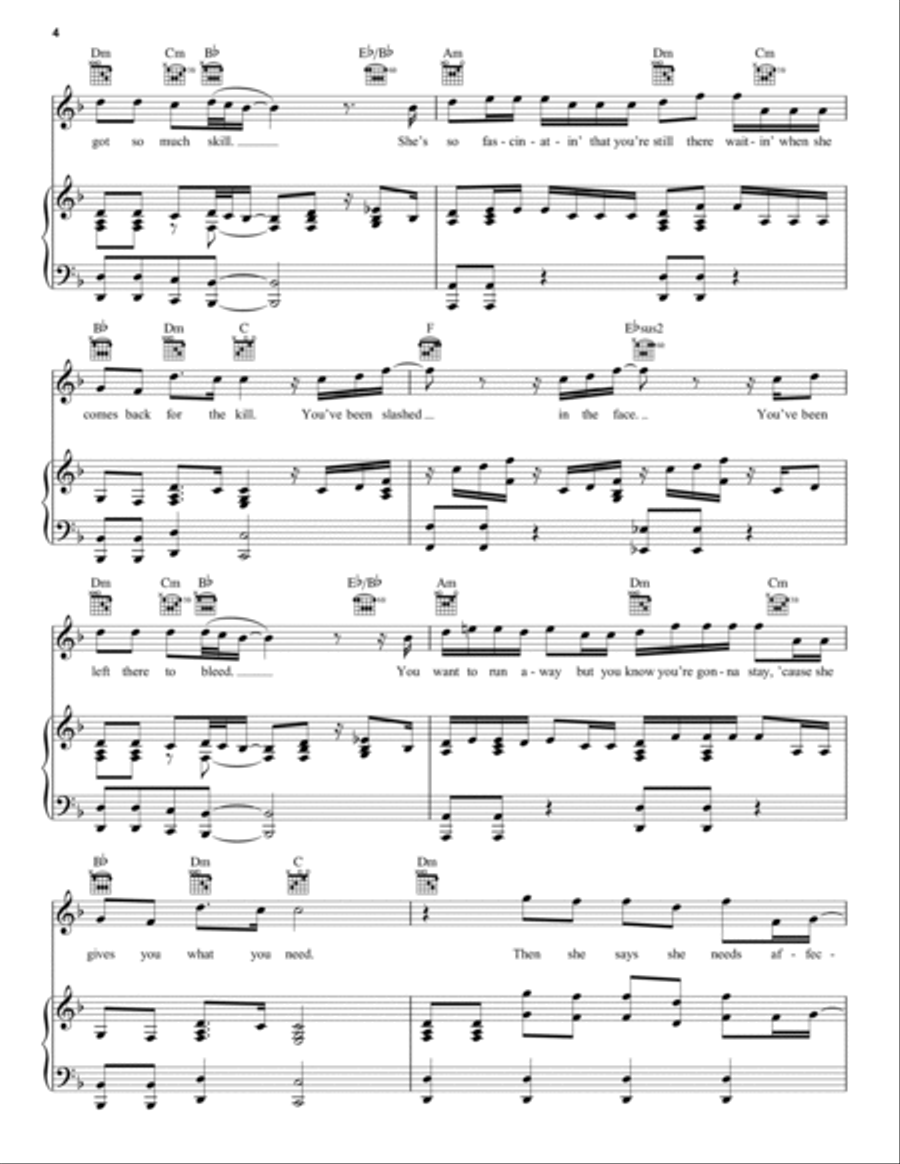 Stiletto Piano, Vocal, Guitar scores gallery preview page 4