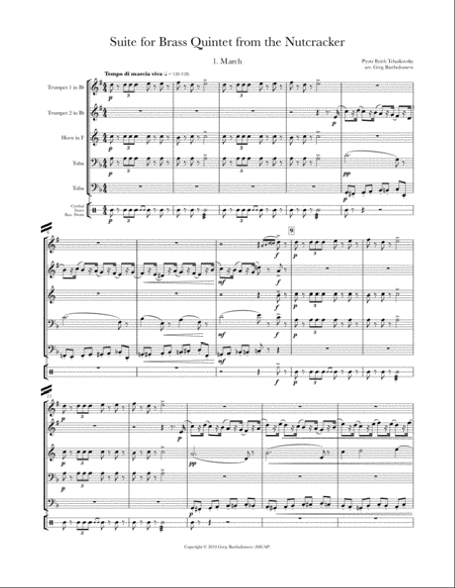 Suite from the Nutcracker for Brass Quintet image number null