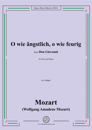 Book cover for Mozart-O wie ängstlich,o wie feurig,in A Major,from Don Giovanni,for Voice and Piano