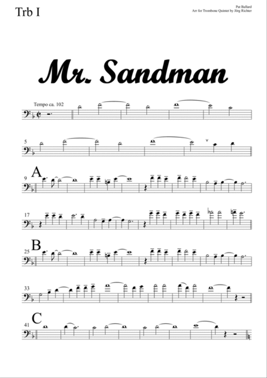 Mr. Sandman Brass Quintet scores gallery preview page 6
