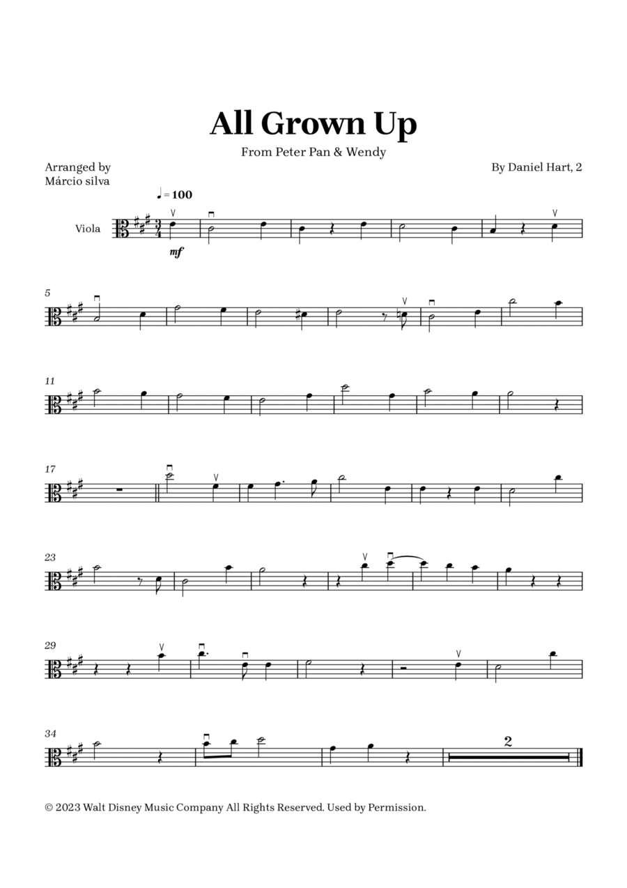 All Grown Up Viola Solo scores gallery preview page 1