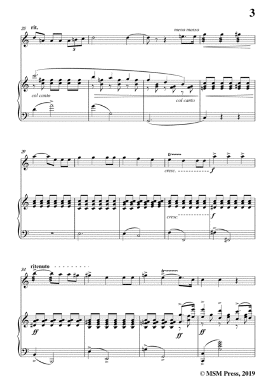 Tosti-Sull'alba, for Violin and Piano Violin Solo scores gallery preview page 5