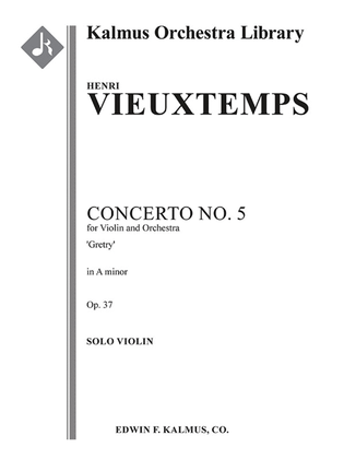 Book cover for Concerto for Violin No. 5 in A minor, Op. 37 'Gretry'