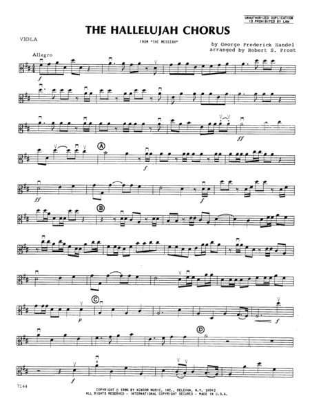 Hallelujah Chorus, The - Viola