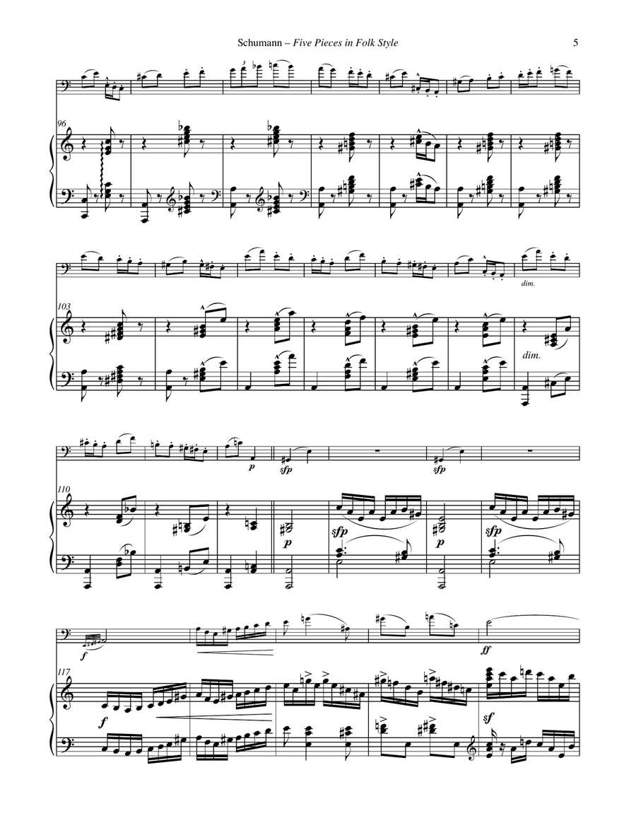 Five Pieces in Folk Style for Euphonium and Piano Euphonium scores gallery preview page 5