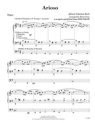 Arioso [J. S. Bach] for solo organ